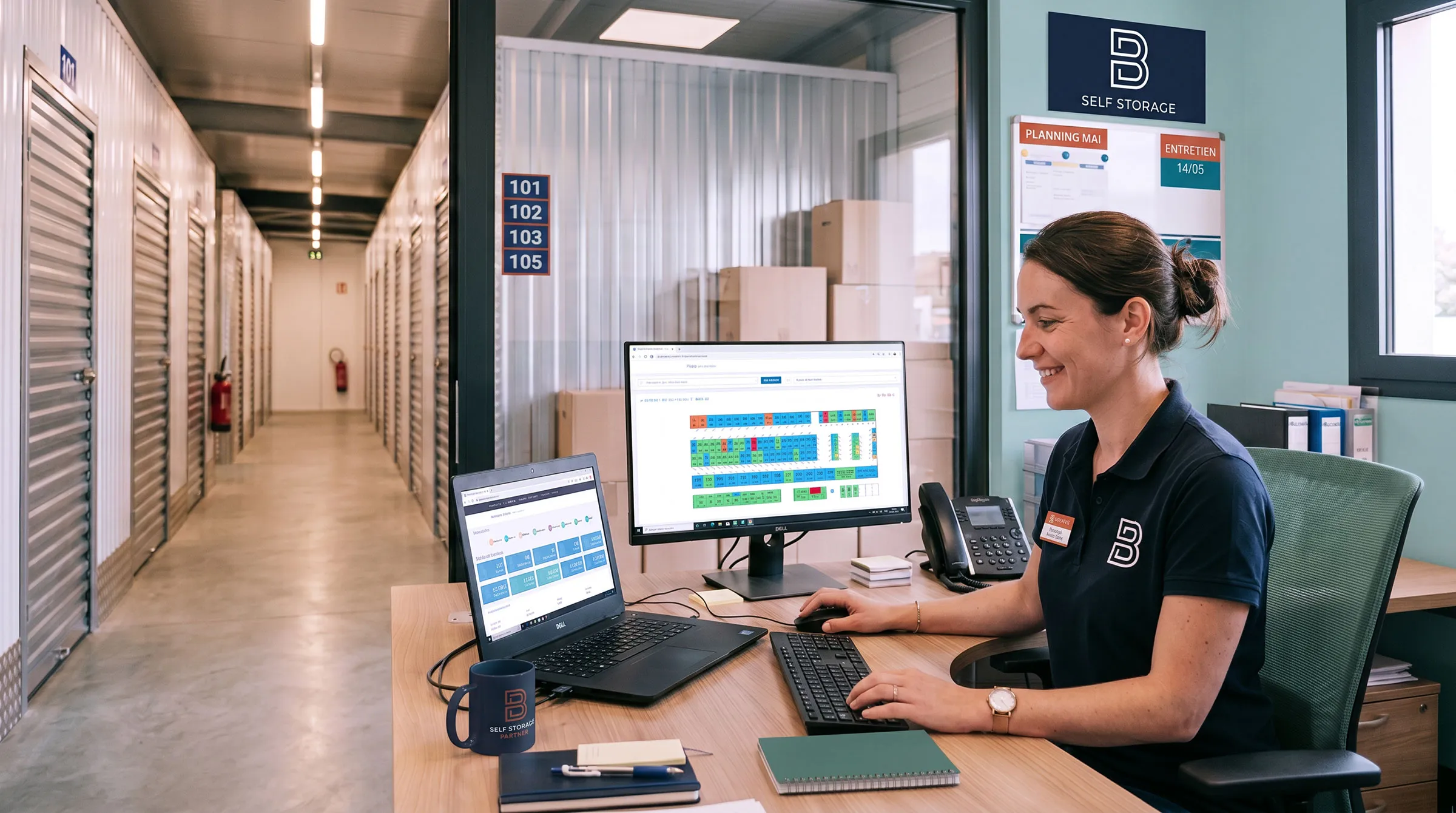 Intérieur d'un centre de self-stockage